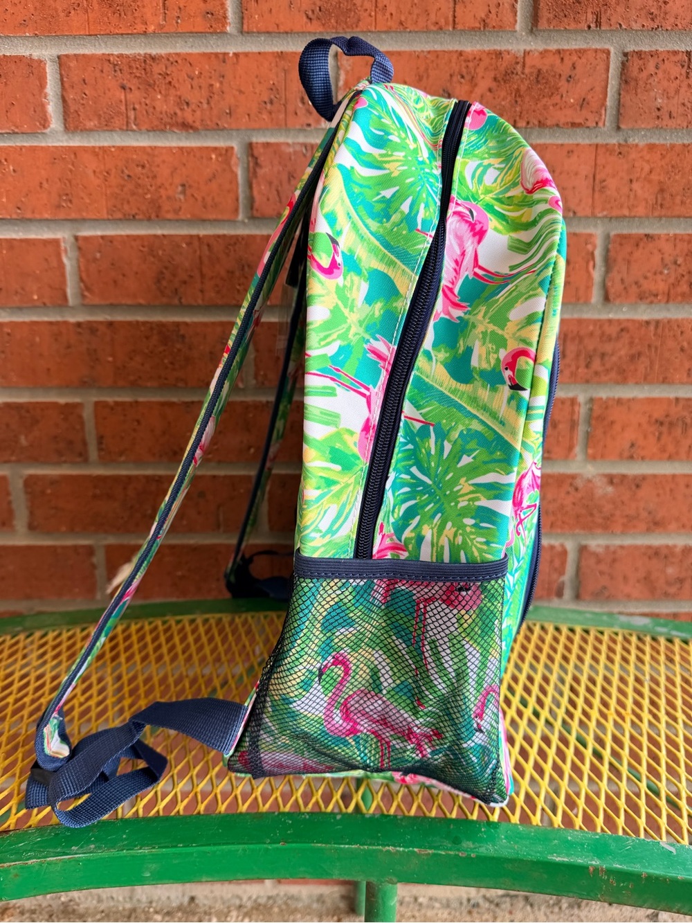 NWT NGIL Tropical Flamingo Print Backpack - Pink & Green - Picture 4 of 11